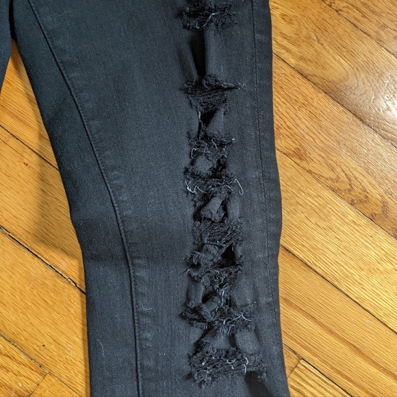 Frame black Le Skinny distressed super skinny stretch jeans size 25 - Picture 7 of 15